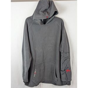 ZeroXPosur Snowboard Design Embroidered Hoodie Gray Men's Size 2XL/XXL
